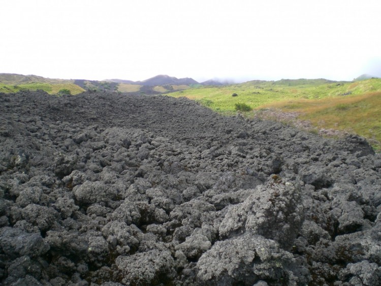 Coulée de lave de l'éruption en 2000