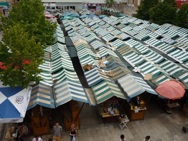 Le marché de Zadar, vu de dessus